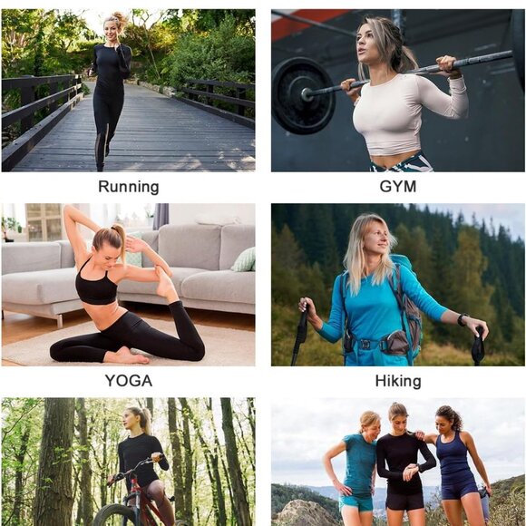 4 Pack Women's Compression Shirts Long Sleeve Athletic Workout Tops Sun Protecti - Picture 6 of 6